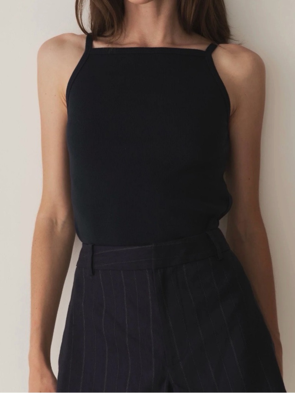 Doen Navy Ribbed Cotton Tank - Picture 2 of 2